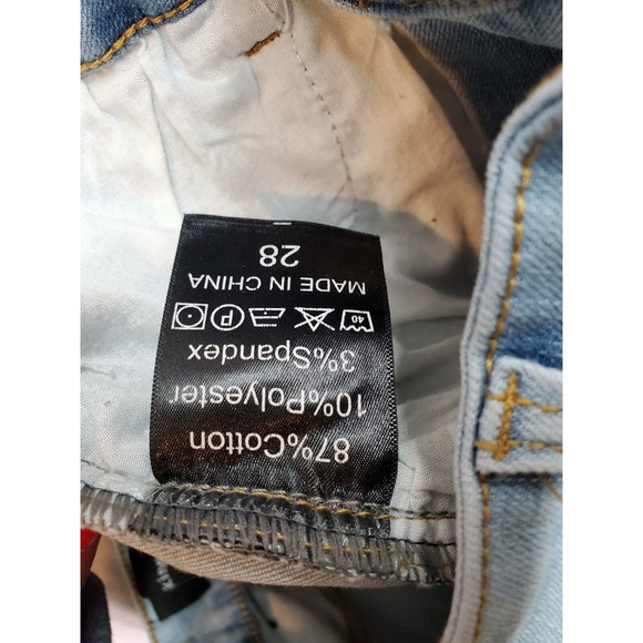 Womens Jeans Size 28 Blue Denim Cotton Light Wash Pockets Flat Front‎ Skinny Fit - Picture 8 of 8